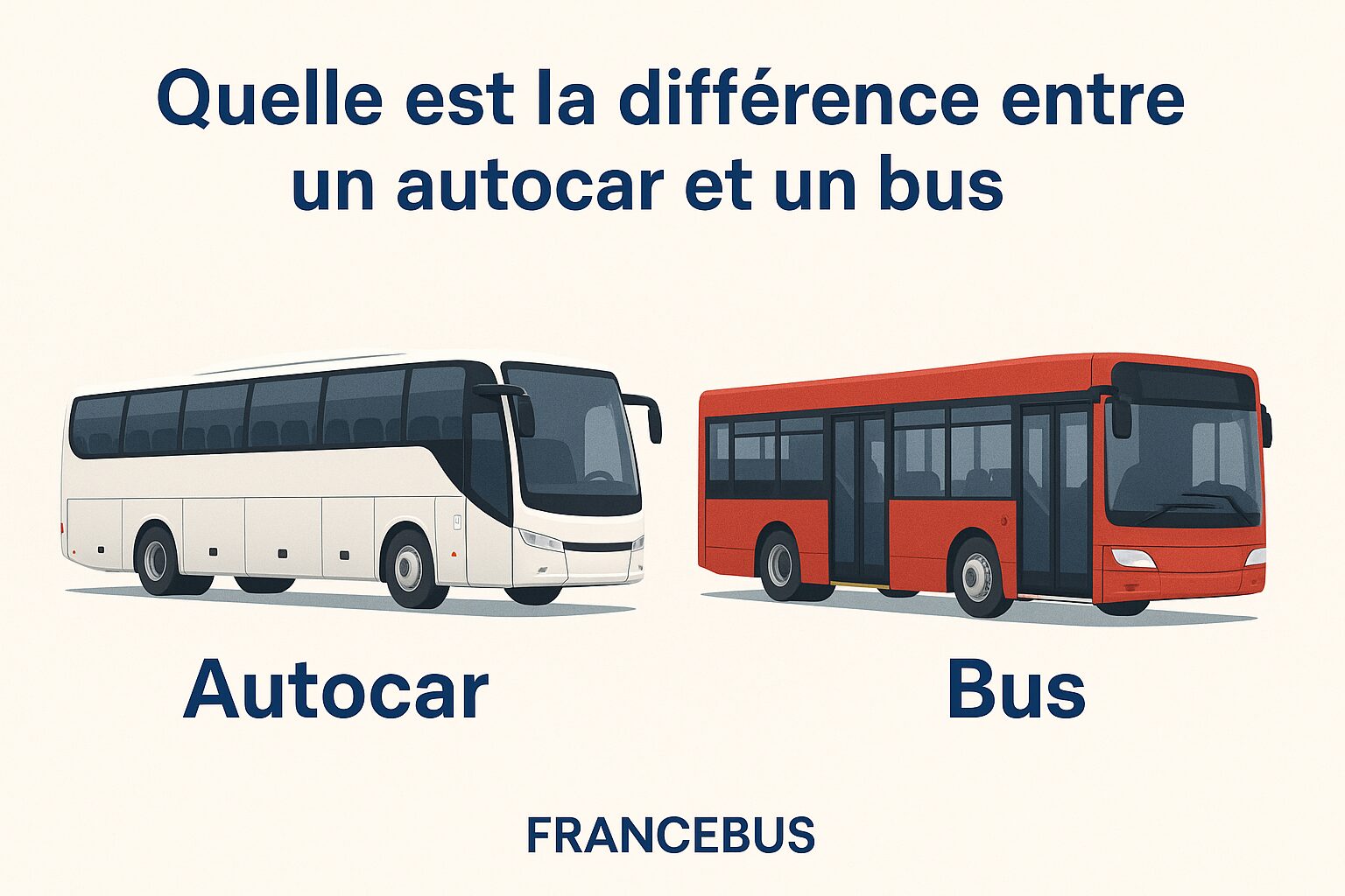 Différence entre un autocar et un bus