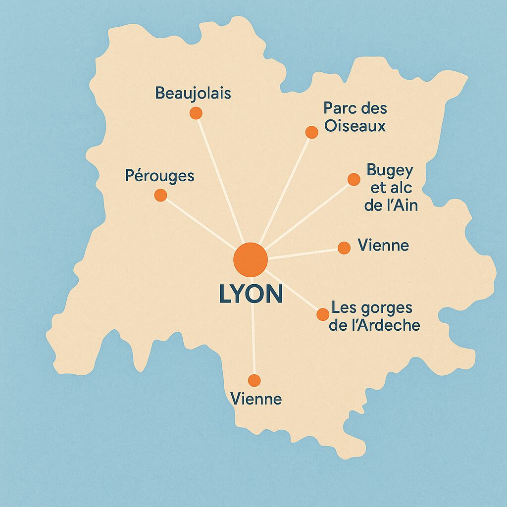 Top 7 destinations à la journée depuis Lyon : idées d’excursions en groupe en Rhône-Alpes 12 destinations à la journée depuis Lyon