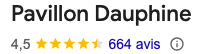 Note google du Pavillon Dauphine à Paris