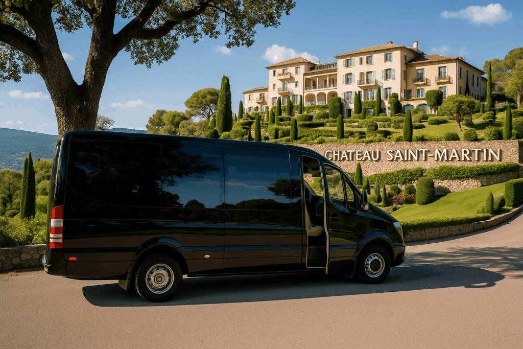 Service de navettes en minibus pour mariage à Vence 2 Minibus château saint-martin