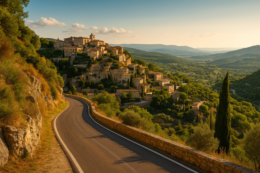 Découvrir les plus beaux villages perchés de Provence en autocar 1 Route avec vue panoramique, Provence