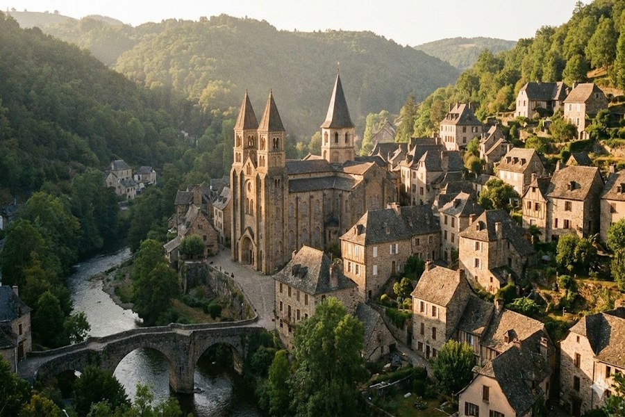 Les 10 plus beaux villages de France à visiter en autocar 8 Village de Conques