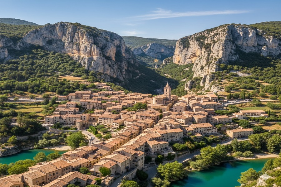 Les 10 plus beaux villages de France à visiter en autocar 6 Village de Moustiers-Sainte-Marie