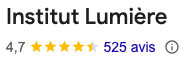 Note google de L'Institut Lumière, Lyon 