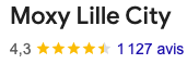 Note google de l'hôtel Moxy Lille City